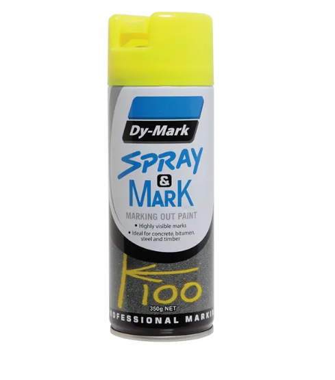 Dy-Mark 350g Fluro Yellow Aerosol Marking Spray Paint 40013525