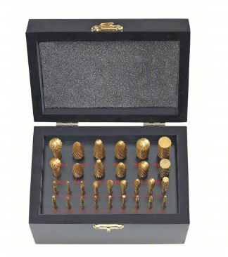 INGERSOLL RAND Carbide Bur Set: 1/2" to 1/16" Head Dia – M30TiN