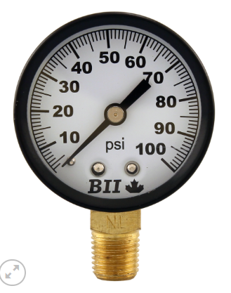 GAUGE, PRESSUE PRESSURE RATING: 160PSI; MPN# PG 1/4? CBM-0-160 , BOSHART IN